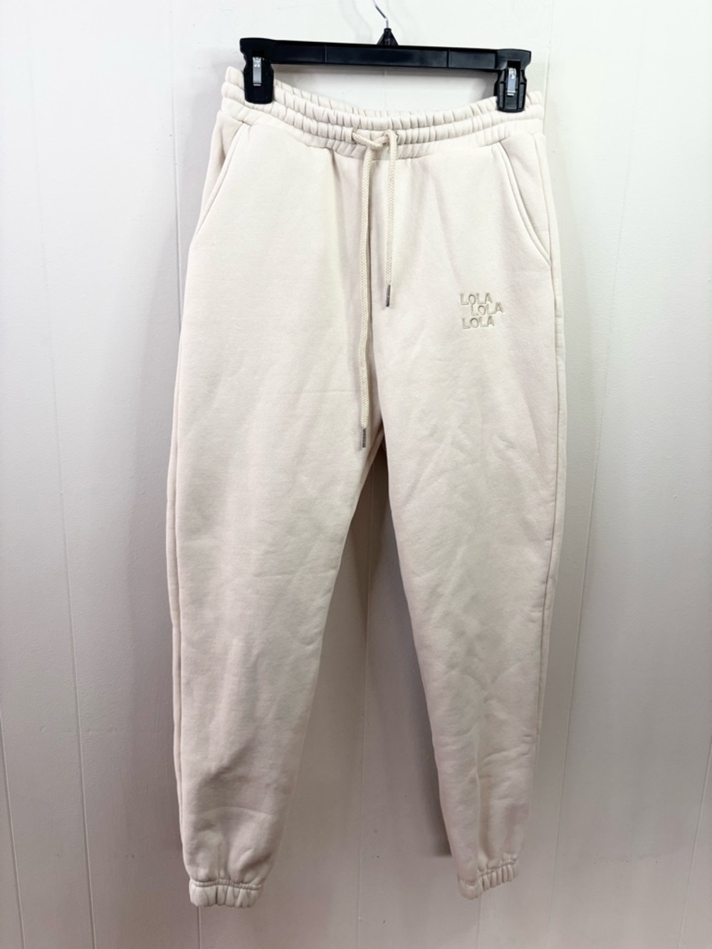 Lola blankets sweat set jogger sweatpants and sweatshirt hoodie size SM cream - Picture 3 of 13